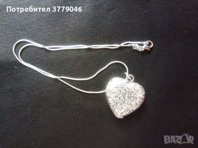 Сребърно колие Сърце , снимка 5 - Колиета, медальони, синджири - 42273949