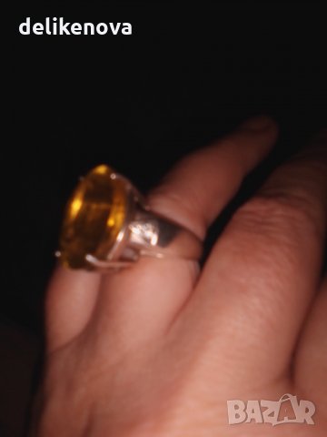  Сребърен пръстен Цитрин. Феноменален., снимка 8 - Пръстени - 29054478