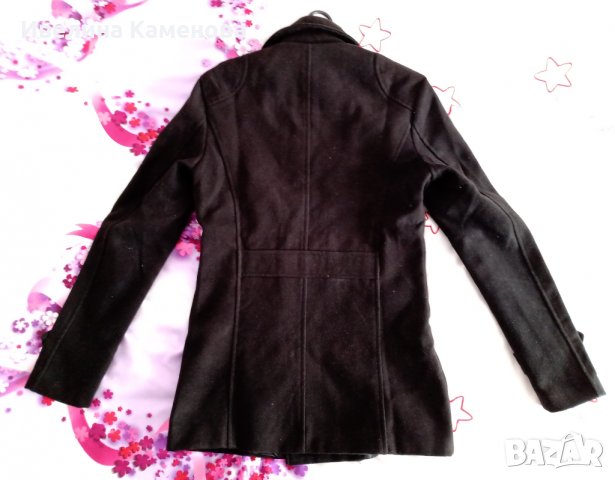 Дамско черно палто U2M2, снимка 3 - Палта, манта - 39572078