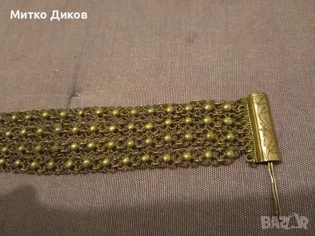 Vintage traditional Anatolian Gilded Bracelet -възрожд.гривна ,куюмджийски накит позлатена , снимка 5 - Гривни - 56093032