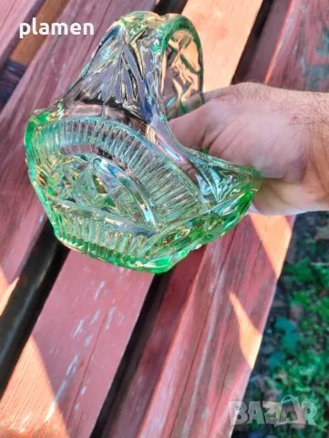 Кристална бонбониера с формата на кошница, снимка 6 - Антикварни и старинни предмети - 47990956