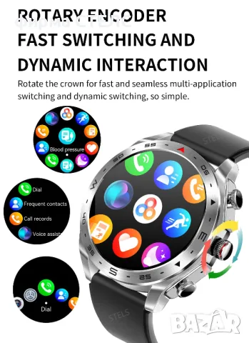  Смарт часовник STELS CB1 с Bluetooth слушалки + подарък каишка, снимка 11 - Смарт часовници - 50082813