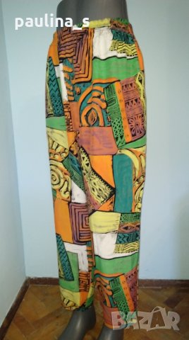 Висока талия / Дамски пъстър панталон / голям размер , снимка 2 - Панталони - 29692179