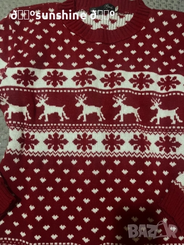Коледен пуловер М размер, снимка 2 - Блузи с дълъг ръкав и пуловери - 52436489