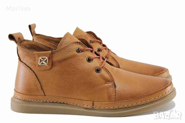  Кафяви дамски боти от естествена кожа