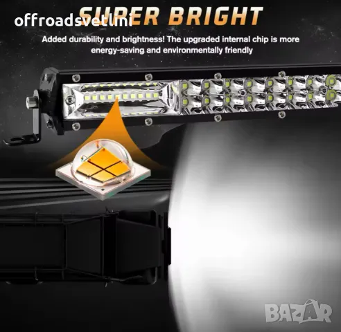 НОВ МОДЕЛ 34 cm 120W 12D ULTRASLIM LED BAR в комплект с окабеляване, снимка 5 - Аксесоари и консумативи - 49756180