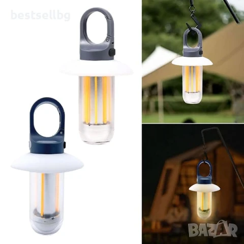 Мощна къмпинг лампа осветление за палатка риболов туризъм аварии автомобил LED фенер USB зареждане, снимка 8 - Къмпинг осветление - 51204316