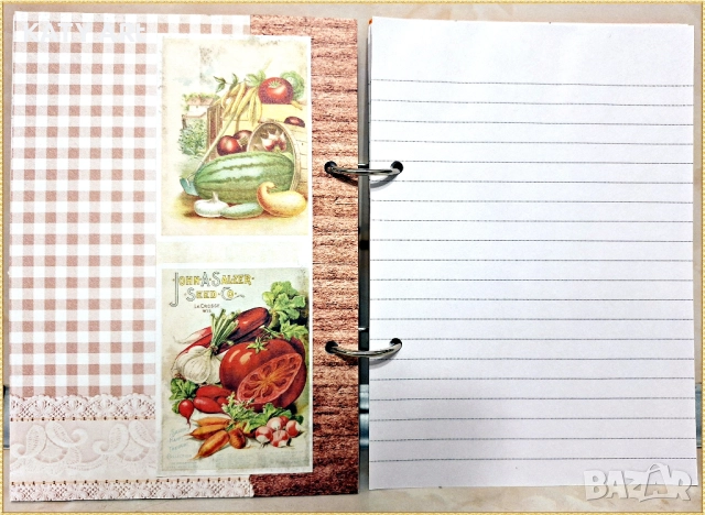 Ръчно изработен тефтер за рецепти, рецептурник в оранжево и червено, снимка 4 - Други - 52968918