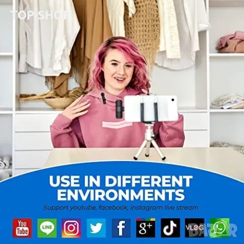 Нов петличен реверен безжичен мини микрофон за Android Type-C интервю влог, снимка 6 - Слушалки и портативни колонки - 50038582