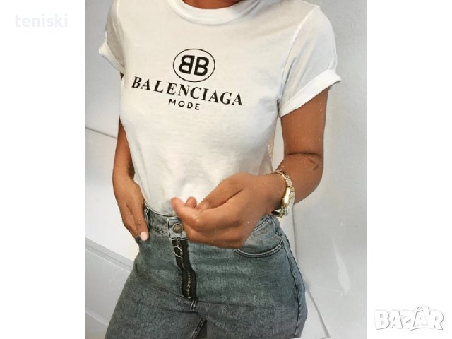  Тениски Balenciaga Принт Модели цветове и размери , снимка 4 - Тениски - 32405838