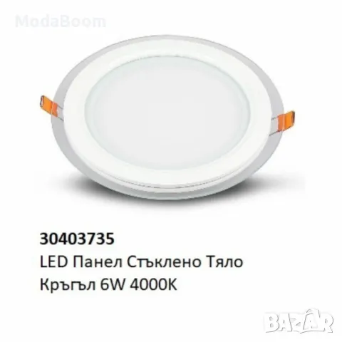 LED панел със стъклено тяло – 6W, 12W, 18W (4000K/7000K), снимка 5 - Лед осветление - 48904632