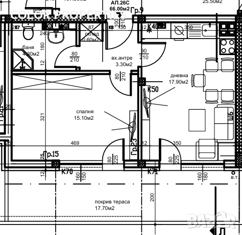 Двустаен апартамент след Акт 14 в кв.Остромила