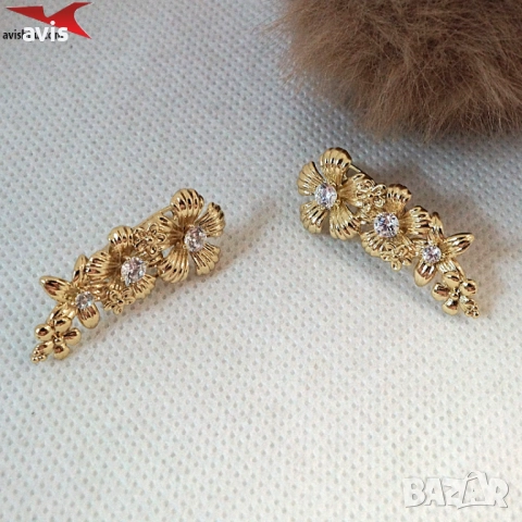 Обеци с 14К златно покритие 2141834