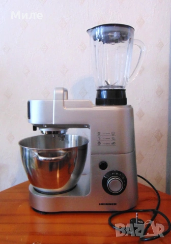 Планетарен Миксер + Аксесоар Блендер , с Елиптично Движение 1500 W, Купа 5.5 л, 6 Скорости Heinner, снимка 10 - Миксери - 53885764