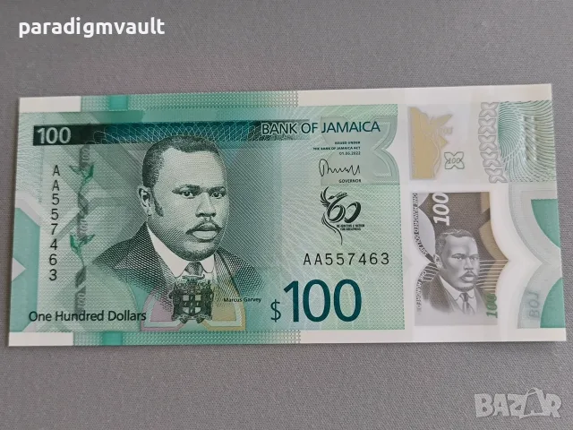 Банкнотa - Ямайка - 100 долара UNC (юбилейна) | 2022г.