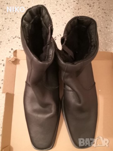 Продавам, Нови, Кожени боти с цип и подплата , снимка 2 - Мъжки боти - 35401857