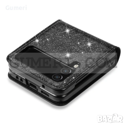 Кожен Кейс "Glitter" за Samsung Galaxy Z Flip3, снимка 4 - Калъфи, кейсове - 53260418