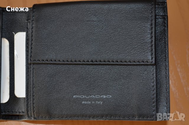 Piquadro David PU257W86R/N с RFID защита черен хоризонтален портфейл, снимка 4 - Портфейли, портмонета - 32076177