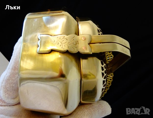 Старинно бронзово кандило,кадило,тамянник,ажур,цветя. , снимка 3 - Антикварни и старинни предмети - 35649140