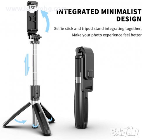 Cелфи стик и статив-трипод с блутут дистанционно - КОД 1156 L02, снимка 8 - Селфи стикове, аксесоари - 33764532