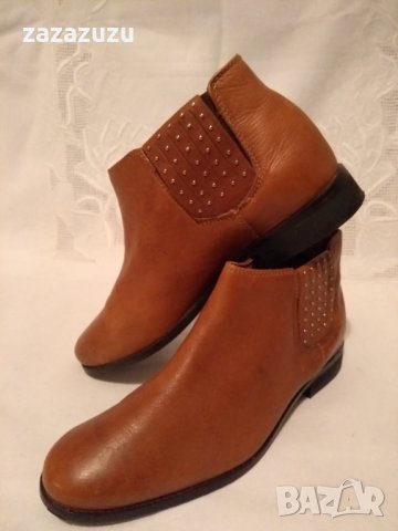 ЕСТЕСТВЕНА КОЖА дамски боти, цвят карамел, снимка 3 - Дамски боти - 31001620