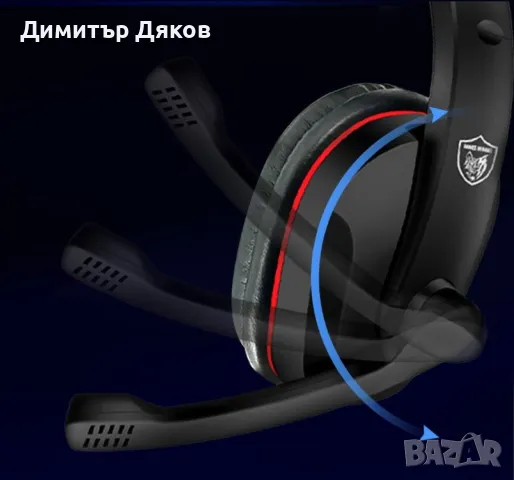 Геймърски жични слушалки, с микрофон който се върти- EP46, снимка 3 - Слушалки и портативни колонки - 48205885