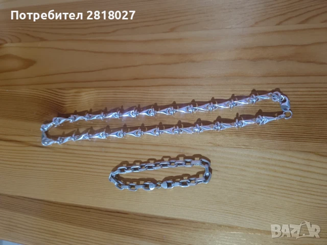Сребърен ланец - синджир, снимка 8 - Колиета, медальони, синджири - 50704122
