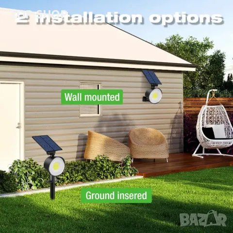 nipify Соларни прожектори за градина, 4 броя, автоматично включване/изключване, снимка 5 - Соларни лампи - 49487932