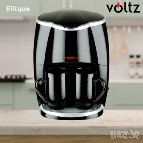 Кафеварка Rosberg Voltz 450W с две чаши, Черна, 2 ГОДИНИ ГАРАНЦИЯ, снимка 8 - Други - 52831654