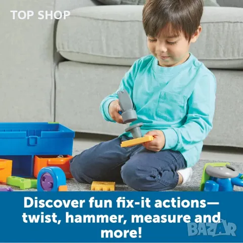 New Sprouts All-in-One Toolbox Комплект инструменти 18 ч. с кутия за носене, играчка за деца 2+ год., снимка 3 - Образователни игри - 49333158