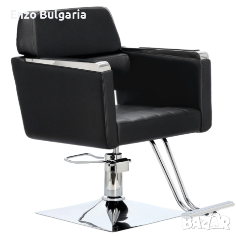 Хидравличен въртящ се фризьорски стол Bella за фризьорски салон с поставка за крака FJ-83014-BLACK f, снимка 2 - Фризьорски столове - 44042633