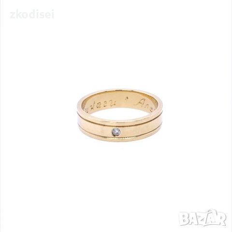 Златен пръстен брачна халка 5,30гр. размер:56 14кр. проба:585 модел:22393-1