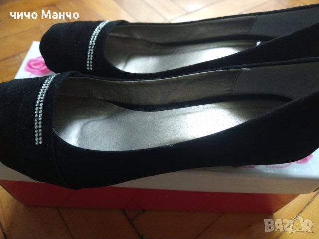 Дамски обувки велур с токче 35, снимка 6 - Дамски обувки на ток - 36907229
