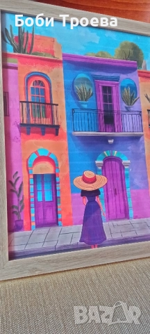 Платно с Мексиканска Градска Сцена, снимка 3 - Картини - 52038288