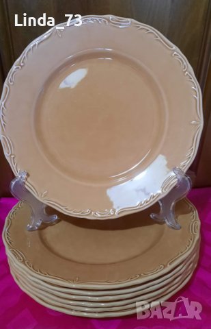 Порцеланови чинии за основно ястие - плитки. Цвят - капучино. Маркирани - Treviso Italy., снимка 8 - Чинии - 38654891