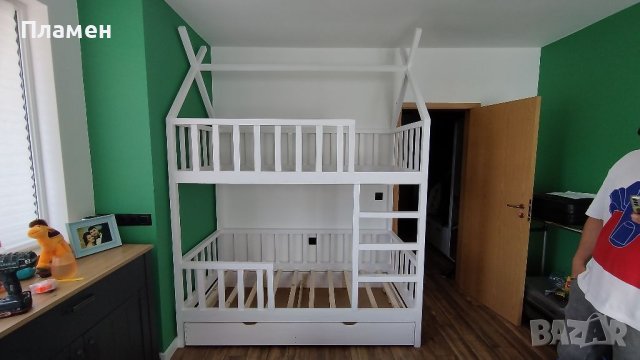 Двуетажно детско легло тип къщичка, снимка 10 - Други стоки за дома - 40436960
