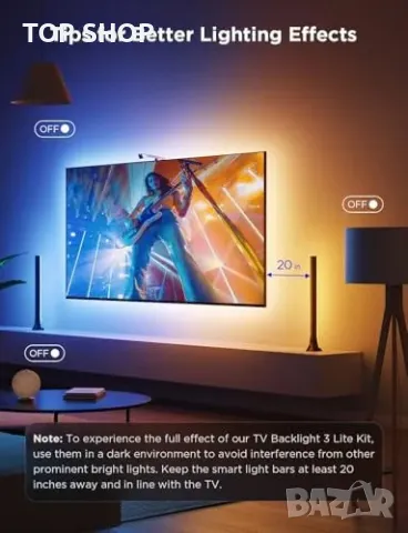 Ново Govee осветление и светлинни барове за 55-65” TV, гласов контрол, снимка 5 - Лед осветление - 49321406