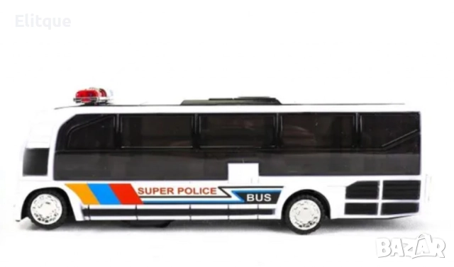 Полицейски автобус със светлини и звук, снимка 2 - Коли, камиони, мотори, писти - 52745137
