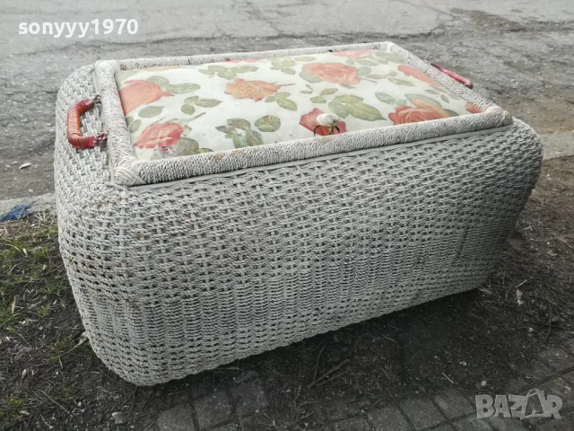 ПЛЕТЕН САНДЪК С КАПАК ТАБУРЕТКА ПУФ-ВНОС ГЕРМАНИЯ 0803251814, снимка 6 - Антикварни и старинни предмети - 49414812