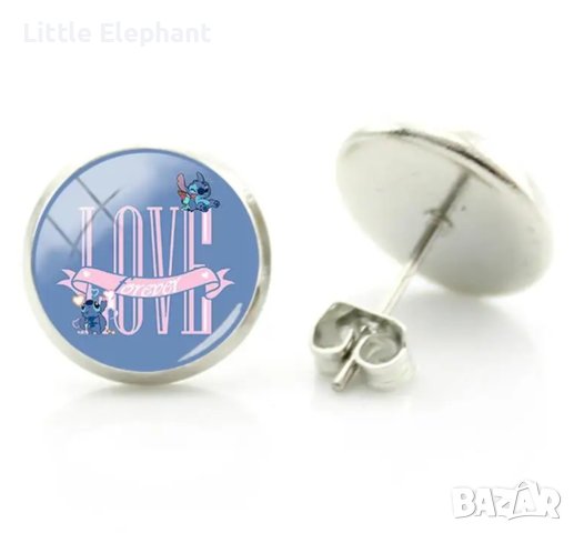 Sale Обеци Стич,Дисни,glass"Feelings"/нови