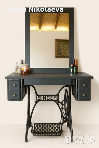 Дамски тоалетки с огледало SINGER, снимка 6 - Тоалетки - 52577671