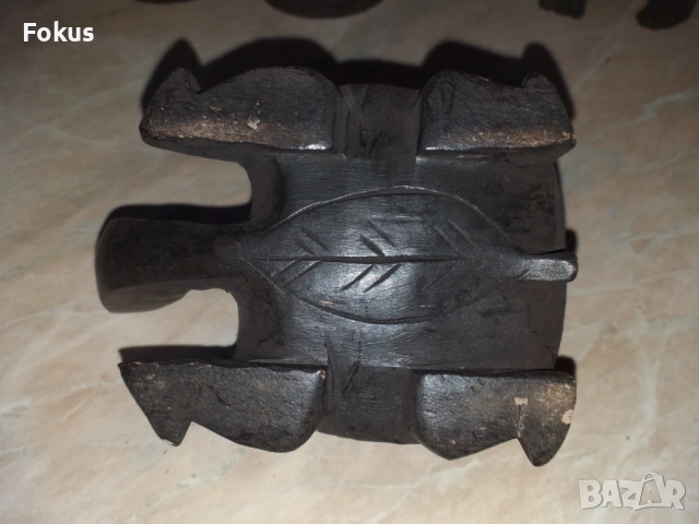 Костенурка дърво и месинг, снимка 2 - Антикварни и старинни предмети - 53355957