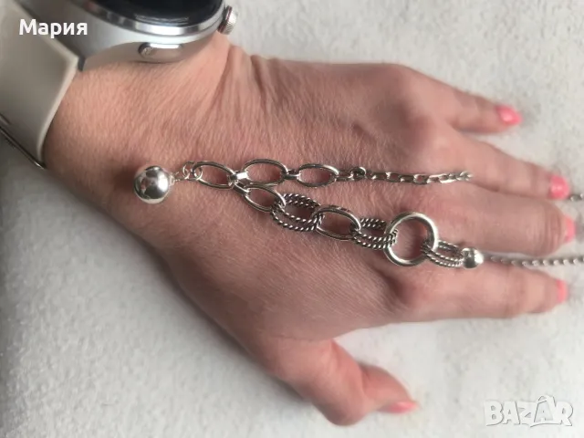 Сребърен ланец, снимка 4 - Колиета, медальони, синджири - 49869180