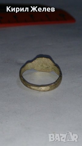 СТАРИНЕН САЧАНЕН ПРЪСТЕН с МОНОГРАМ БУКВА - П - МАЙСТОРСКА РЪЧНА ИЗРАБОТКА САЧАН  73511, снимка 4 - Антикварни и старинни предмети - 29011409
