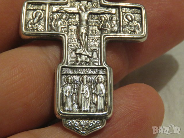 сребърен синджир с сребърно кръстче с Исус Христос и вси светии, снимка 15 - Колиета, медальони, синджири - 29733609