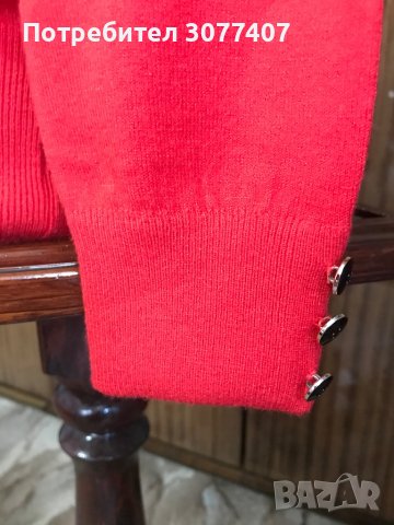 Червена блуза с фини камъчета, снимка 3 - Блузи с дълъг ръкав и пуловери - 37899439