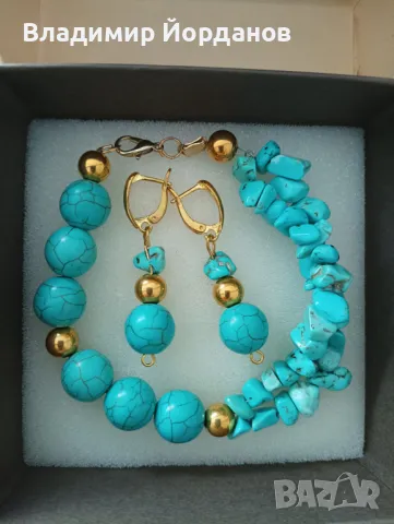 гривни и комплект с обеци ръчна изработка от естествени камъни, снимка 8 - Гривни - 49135222