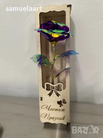 Гравирана подаръчна  кутия с роза!, снимка 9 - Изкуствени цветя - 47669131