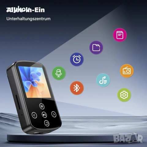 128GB MP3 плейър Bluetooth 5.3, LIUWID мини, снимка 6 - Друга електроника - 53112706