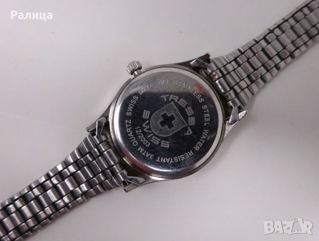 Швейцарски дамски часовник Tressa с верижка от неръждаема стомана, снимка 8 - Дамски - 53052292
